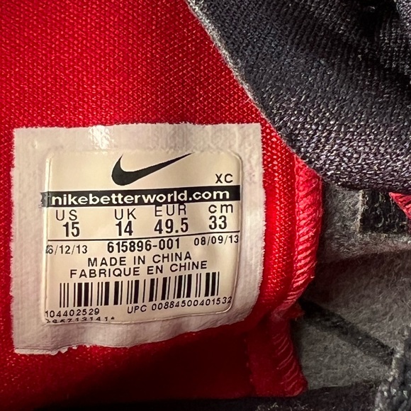 NIKE Zoom Hyperfuse 2013 SIZE 15 Black Red - Picture 9 of 9